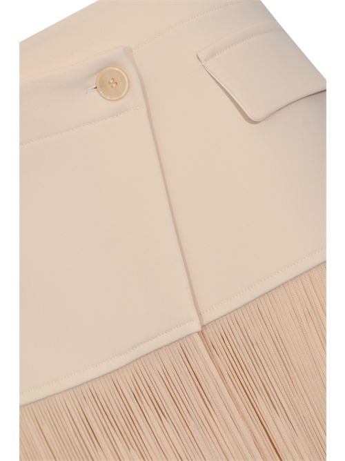 Cintura a portafoglio in tessuto con frange Warm Ivory Patrizia Pepe | 8F0124 A6F5W409